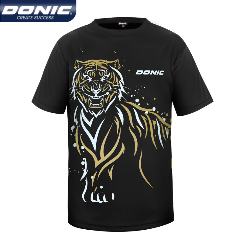 Table Tennis China - 男性と女性のためのソニック卓球ジャージー、タイガースポーツTシャツ、通気性pingポンシャツ、半袖、ラウンドネック、83237