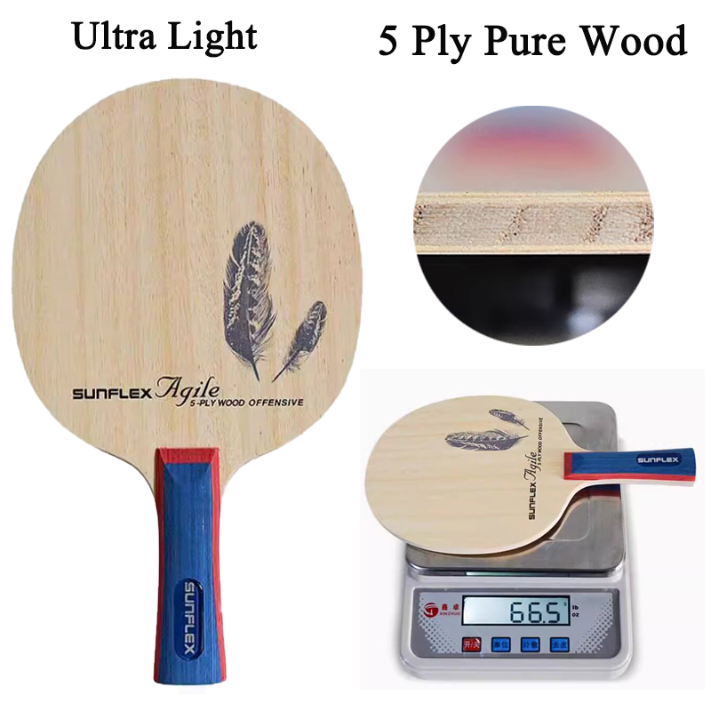 Table Tennis Germany - サンフレックス 超軽量卓球ブレード 5層純木 アーク＆ファストアタック ドイツ製ピンポンパドルラケット FL/CS