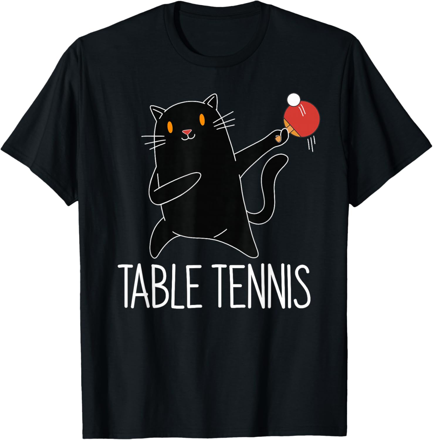 Table Tennis China - 卓球黒猫ピンポン黒衣装猫ピンポン Tシャツストリートウェア服 Kawayi Y2k 紳士服 Camiseta