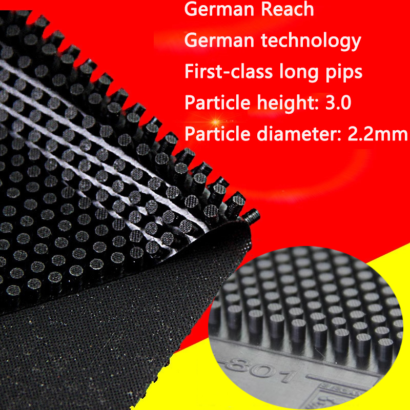 Table Tennis Germany - ドイツ REACH 卓球ラバー赤/黒 OX 3.0 ミリメートル高さ大きな粒子長いにきび卓球ラバーシート強力な回転