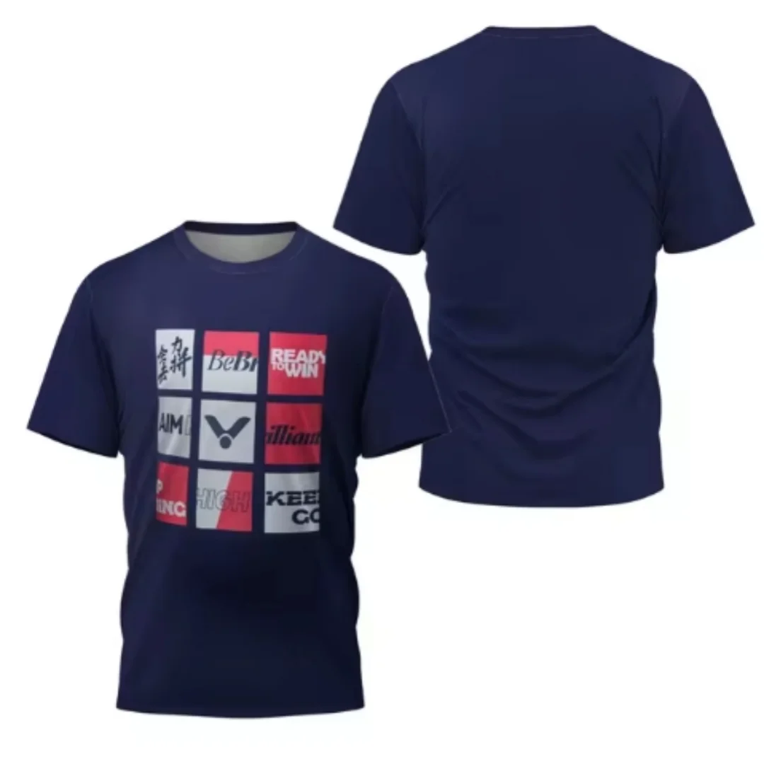レーザーネオンプリントメンズバドミントンTシャツ高級ブランド - Table Tennis China のレビューと価格