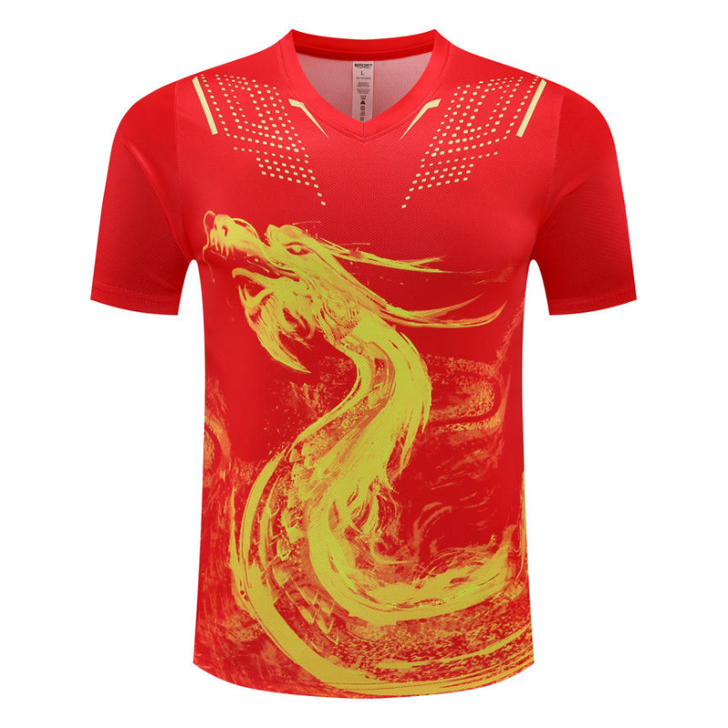 メンズドラゴン半袖卓球Tシャツ,ユニセックスバドミントンTシ - Table Tennis China のレビューと価格