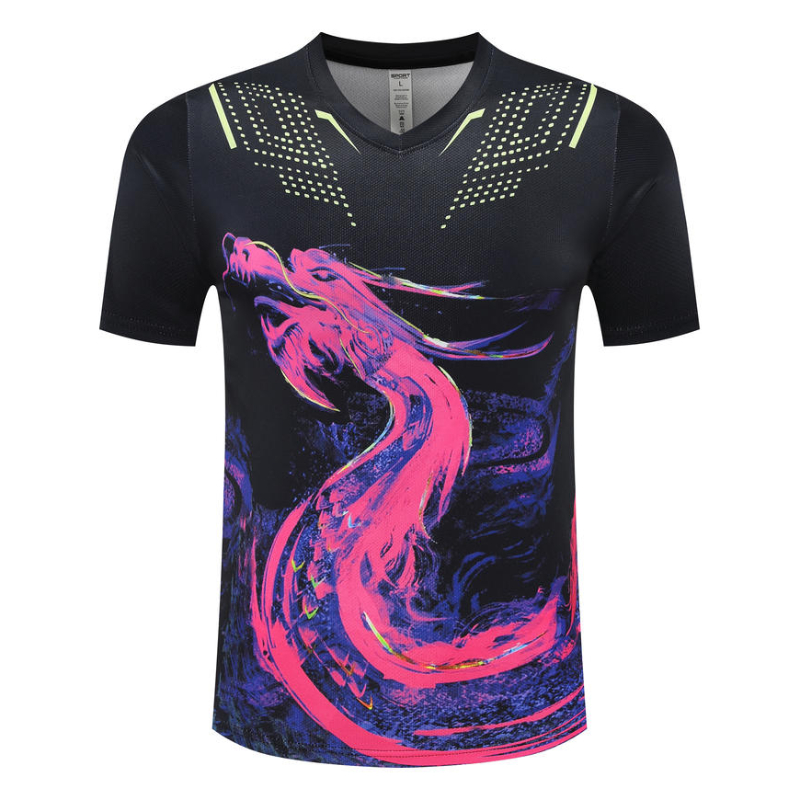 メンズドラゴン半袖卓球Tシャツ,ユニセックスバドミントンTシ - Table Tennis China のレビューと価格
