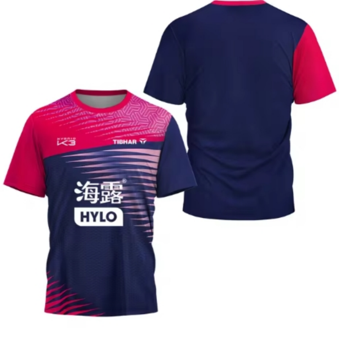 メンズ卓球Tシャツ,半袖,通気性,速乾性,三角形の断片,バド - Table Tennis China のレビューと価格