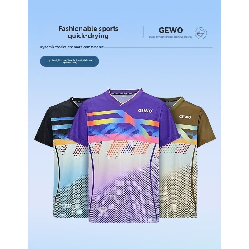 ドイツ GEWO 新しい卓球プロスポーツ半袖速乾性通気性男性 - Table Tennis Germany のレビューと価格