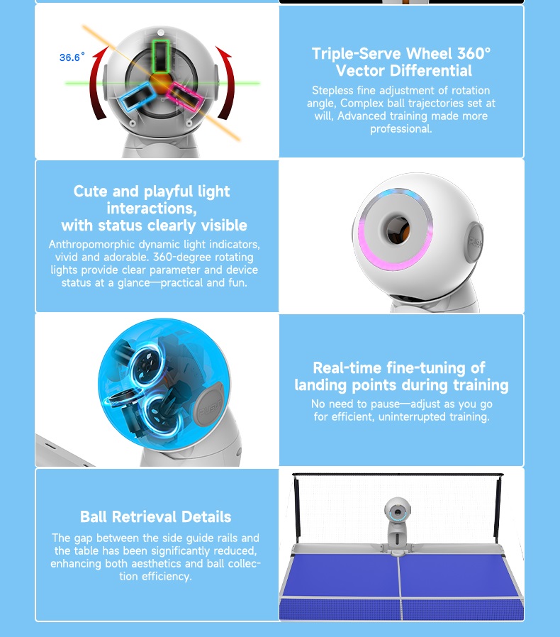 アップグレード版電動インテリジェント卓球ロボット 室内スマー - Table Tennis Robot のレビューと価格