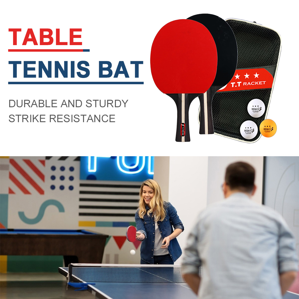 卓球ラケット2本＆ボール3個、プロ仕様2人用卓球パドルセット - Table Tennis Is Played With A のレビューと価格