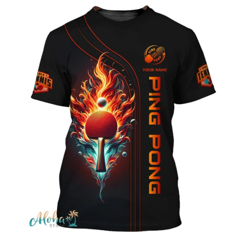 メンズ半袖クルーネックTシャツ,ピンポントップ,フルプリント - Table Tennis China のレビューと価格