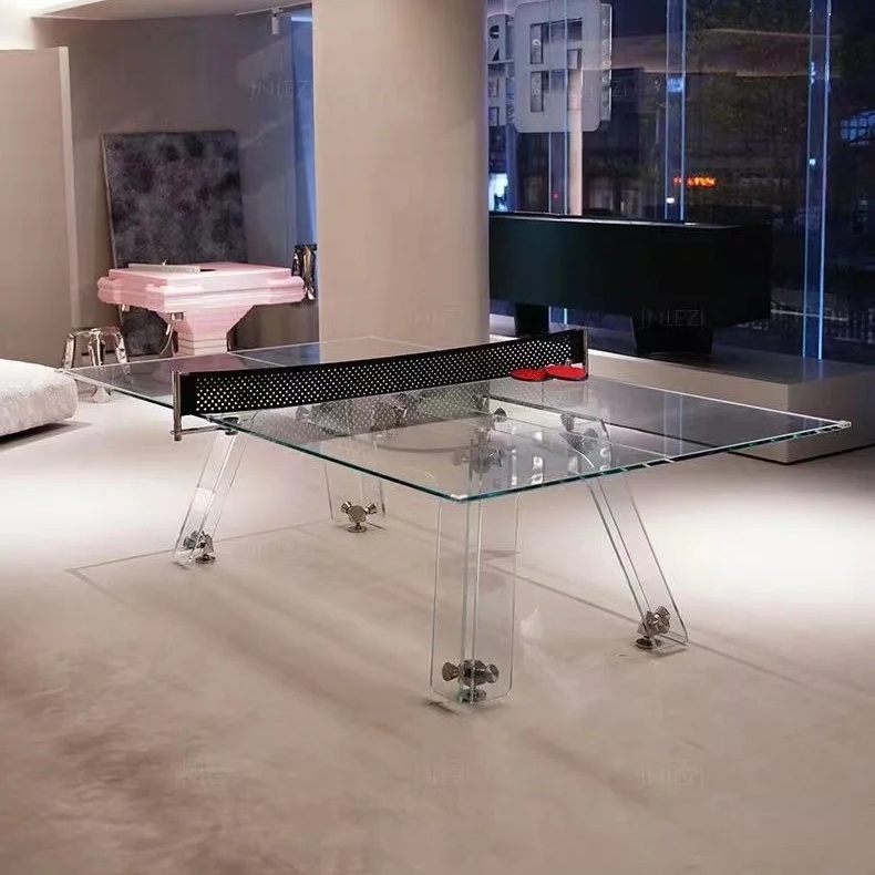 高品質家具 高級クリスタルガラス製卓球台 オフィスや家庭での - Table Tennis Is Played With A のレビューと価格